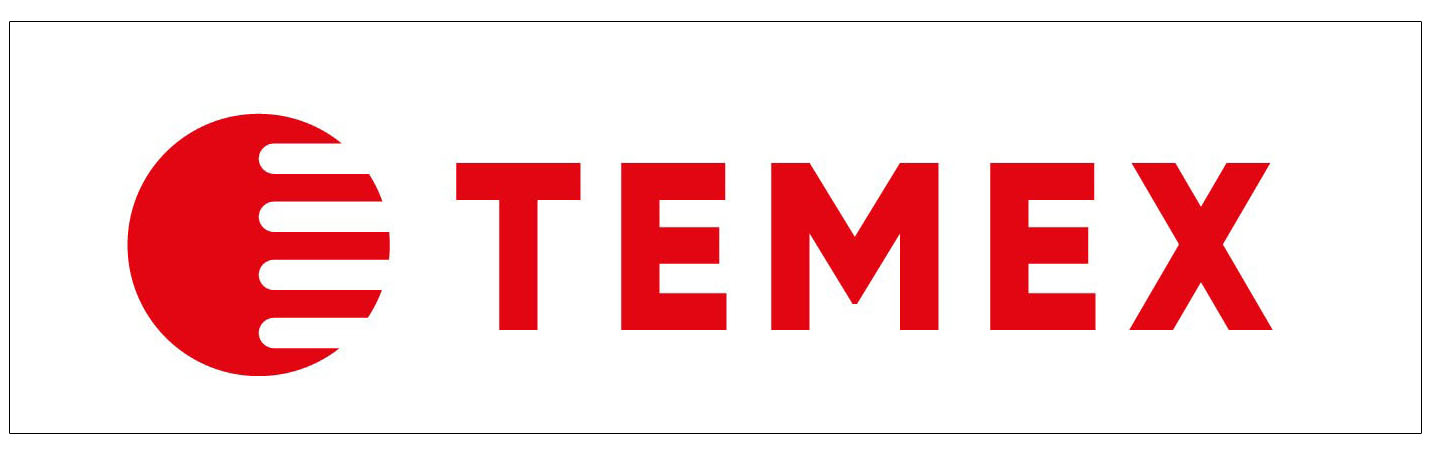 Základní červené logo Temex na bílém pozadí