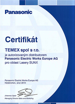 Panasonic Authorized Distributor Certificate