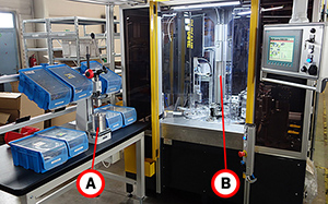 Machine parts for pre-assembly and assembly of doors