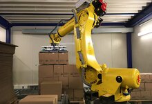 Paletizační linka (kartónové krabice s potravinami) – realizace Paletizační linka (kartónové krabice s potravinami) – realizace