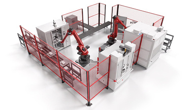 Cooler assembly robotic cell Cooler assembly robotic cell