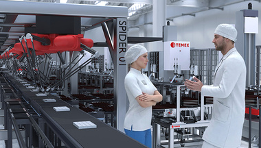 Pick and Place packaging line of chocolate candies