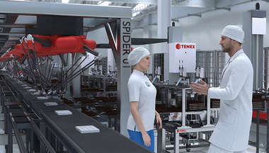 Pick and Place balící linka čokoládových pralinek