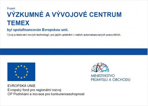 Projekt "VÝZKUMNÉ A VÝVOJOVÉ CENTRUM TEMEX" byl spolufinancován Evropskou unií