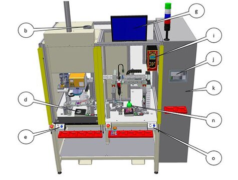 Popis pracovišť stroje na laserové přivaření talíře klapkového ventilu k dříku ventilu