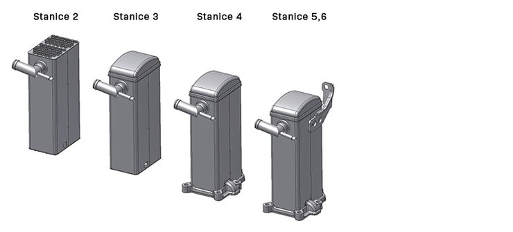 Výstupní stav výměníku z jednotlivých stanic